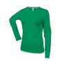 LADIES' LONG-SLEEVED CREW NECK T-SHIRT, Kelly Green