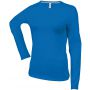 LADIES' LONG-SLEEVED CREW NECK T-SHIRT, Light Royal Blue