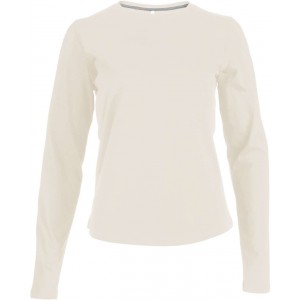 LADIES' LONG-SLEEVED CREW NECK T-SHIRT, Light Sand (Long-sleeved shirt)