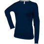 LADIES' LONG-SLEEVED CREW NECK T-SHIRT, Navy