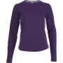 LADIES' LONG-SLEEVED CREW NECK T-SHIRT, Purple