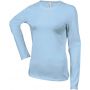 LADIES' LONG-SLEEVED CREW NECK T-SHIRT, Sky Blue