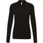 LADIES? LONG-SLEEVED PIQU POLO SHIRT, Black