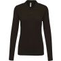 LADIES? LONG-SLEEVED PIQU POLO SHIRT, Dark Grey