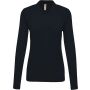 LADIES? LONG-SLEEVED PIQU POLO SHIRT, Navy