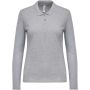 LADIES? LONG-SLEEVED PIQU POLO SHIRT, Oxford Grey