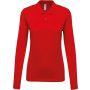 LADIES? LONG-SLEEVED PIQU POLO SHIRT, Red