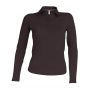 LADIES' LONG-SLEEVED POLO SHIRT, Chocolate