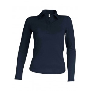 LADIES' LONG-SLEEVED POLO SHIRT, Dark Grey (Long-sleeved shirt)