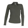 LADIES' LONG-SLEEVED POLO SHIRT, Dark Khaki