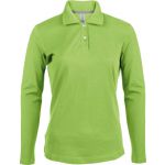 LADIES' LONG-SLEEVED POLO SHIRT, Lime (KA244LI)