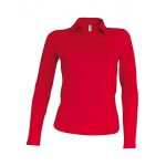 LADIES' LONG-SLEEVED POLO SHIRT, Red (KA244RE)