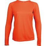 LADIES' LONG-SLEEVED SPORTS T-SHIRT, Fluorescent Orange (PA444FOR)