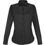 LADIES' LONG-SLEEVED STRETCH SHIRT, Black <font size=1>[ENG]</font> (KA530BL)
