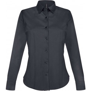 LADIES' LONG-SLEEVED STRETCH SHIRT, Zinc (shirt)