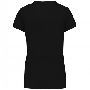 LADIES' SHORT SLEEVE CREW NECK T-SHIRT, Black (T-shirt, 90-100% cotton)