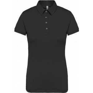 LADIES' SHORT SLEEVED JERSEY POLO SHIRT, Black (Polo shirt, 90-100% cotton)