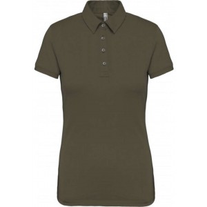 LADIES' SHORT SLEEVED JERSEY POLO SHIRT, Light Khaki (Polo shirt, 90-100% cotton)