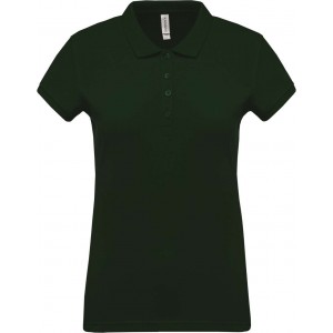 LADIES? SHORT-SLEEVED PIQU POLO SHIRT, Dark Khaki (Polo shirt, 90-100% cotton)