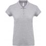 LADIES? SHORT-SLEEVED PIQU POLO SHIRT, Oxford Grey