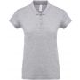 LADIES? SHORT-SLEEVED PIQU POLO SHIRT, Snow Grey