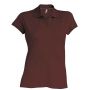 LADIES' SHORT-SLEEVED POLO SHIRT, Chocolate