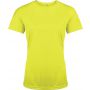 LADIES' SHORT-SLEEVED SPORTS T-SHIRT, Fluorescent Yellow