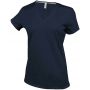 LADIES' SHORT-SLEEVED V-NECK T-SHIRT, Dark Grey