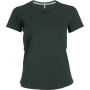 LADIES' SHORT-SLEEVED V-NECK T-SHIRT, Forest Green