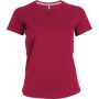 LADIES' SHORT-SLEEVED V-NECK T-SHIRT, Fuchsia