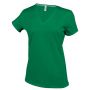 LADIES' SHORT-SLEEVED V-NECK T-SHIRT, Kelly Green