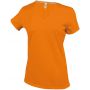 LADIES' SHORT-SLEEVED V-NECK T-SHIRT, Orange