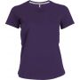 LADIES' SHORT-SLEEVED V-NECK T-SHIRT, Purple