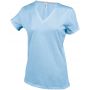 LADIES' SHORT-SLEEVED V-NECK T-SHIRT, Sky Blue