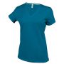 LADIES' SHORT-SLEEVED V-NECK T-SHIRT, Tropical Blue