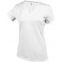 LADIES' SHORT-SLEEVED V-NECK T-SHIRT, White