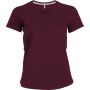 LADIES' SHORT-SLEEVED V-NECK T-SHIRT, Wine