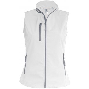 LADIES' SOFTSHELL BODYWARMER, White (Vests)