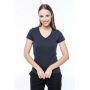 LADIES' SUPIMA(r) V-NECK SHORT SLEEVE T-SHIRT, Black