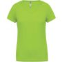 LADIES? V-NECK SHORT SLEEVE SPORTS T-SHIRT, Lime