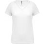 LADIES? V-NECK SHORT SLEEVE SPORTS T-SHIRT, White