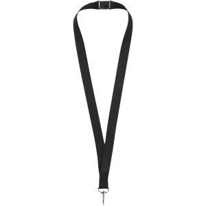 Lago lanyard with break-away closure, solid black (Lanyard, armband, badge holder)