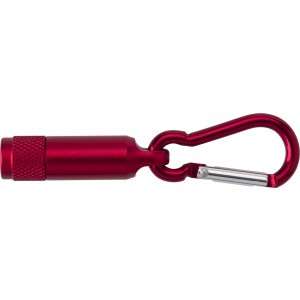 Mini-Taschenlampe aus Aluminium mit Karabiner Tracy, Rot
