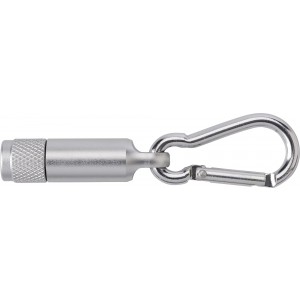 Mini-Taschenlampe aus Aluminium mit Karabiner Tracy, Silber