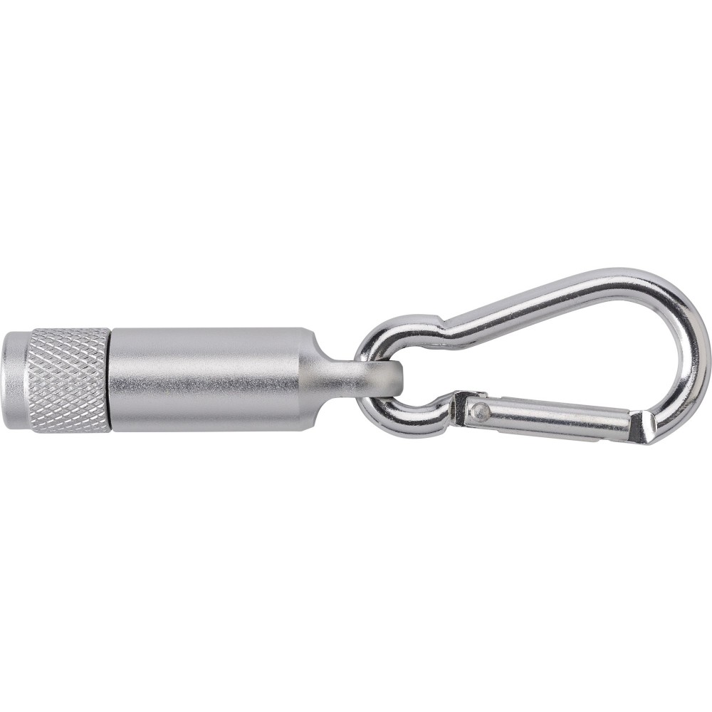 Mini-Taschenlampe aus Aluminium mit Karabiner Tracy, Silber (Lampen)
