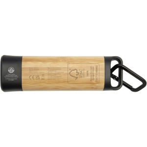 Kuma bamboo/RCS recycled plastic torch with carabiner, Natur (Lamps)