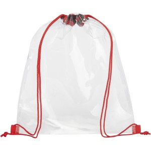 Lancaster transparent drawstring backpack, Red, Transparent clear (Backpacks)