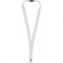 Dylan cotton lanyard with safety clip, White