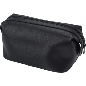 Leather toiletry bag Flynn, black (Cosmetic bags)