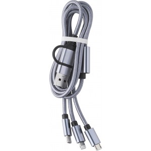 Nylon-Ladekabel Leif, Silber